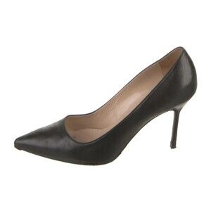 Manolo Blahnik Black Leather Pumps - 41 (fits like US 9.5) - Pointed Toe - 4"
